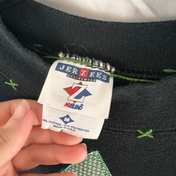 Vintage 90s Primitive Snowman Jerzees Sweatshirt Christmas Holiday Medium - Picture 3 of 6